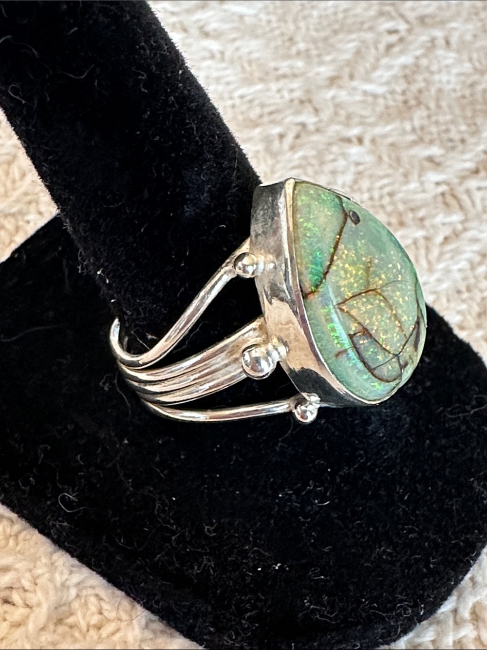 Monarch Opal Sterling Silver Ring - Picture 2 of 9